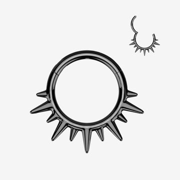 Blackline Blazing Sun Ray Spike Clicker Hoop Ring